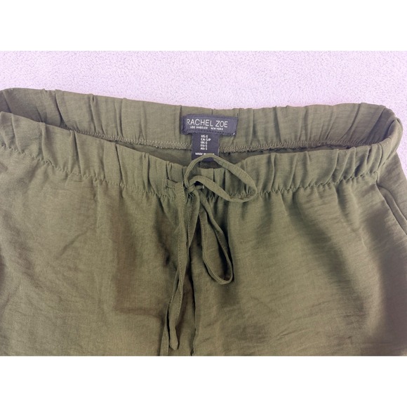Rachel Zoe Pants - Rachel Zoe Womens Olive Green Wide Leg Drawstring Elastic Waist Pants Small